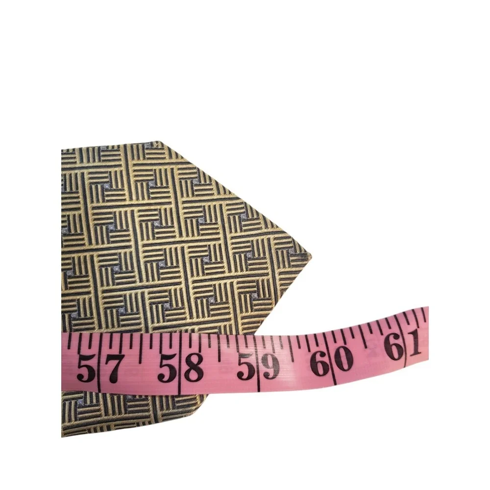 Burma Bibas‎ Mens Tie Necktie Designer Luxury Gold Black Blue Geometric Business